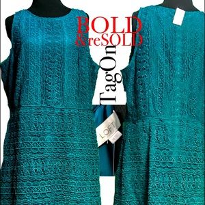 LOFT Aqua Laced Dress